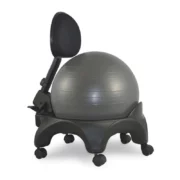 Chaise avec ballon noir qui améliore la posture au bureau