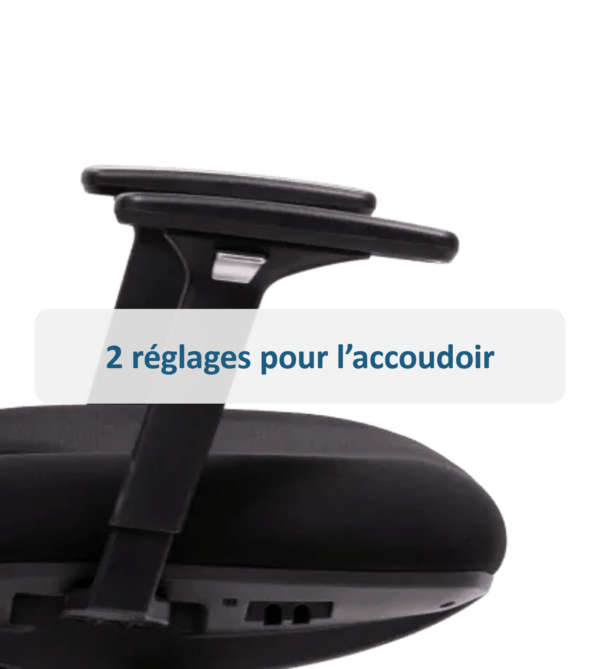 2 réglages pour l'accoudoir